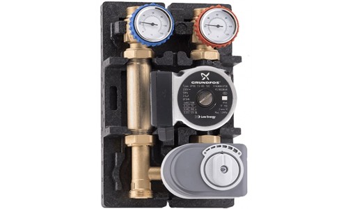 Насосная группа Barberi DN20 смесительная с трехходовым ( без  сервопривода ) +  UPSO 15-65