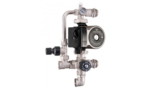 Hасосно-смесительный узел Barberi для теплого пола с насосом Grundfos UPM3 AUTO 25-70 с перепуском