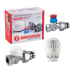 Термоcтатический комплект радиаторных кранов Giacomini R470FX013, прямой