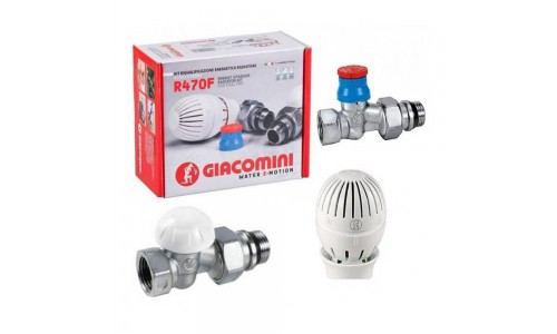 Термоcтатический комплект радиаторных кранов Giacomini R470FX013, прямой