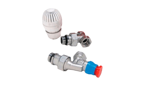 Термоcтатический комплект радиаторных кранов Giacomini R470FX023, осевой