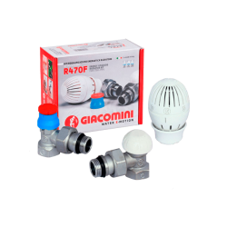 Термоcтатический комплект радиаторных кранов Giacomini R470FX003, угловой