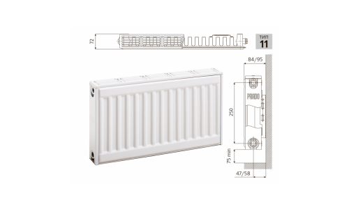 Cтальной панельный радиатор PRADO Classic 11х300х1600